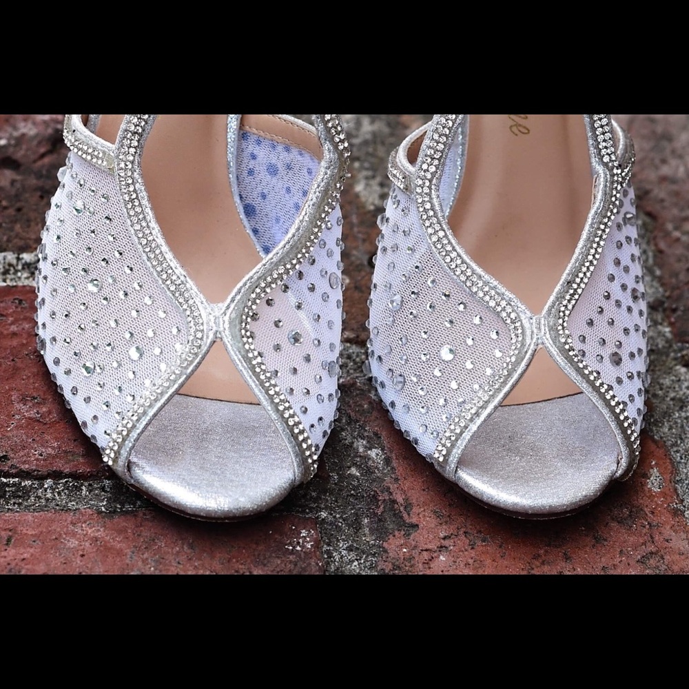 Bridal wedding or Prom ankle strap stilettos Rhinestone - Picture 7 of 8